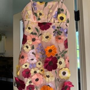 Floral embroidered minidress
